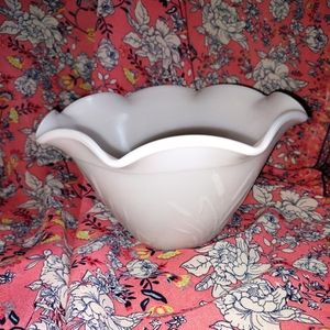 Glass vase/ bowl. Milk glass?